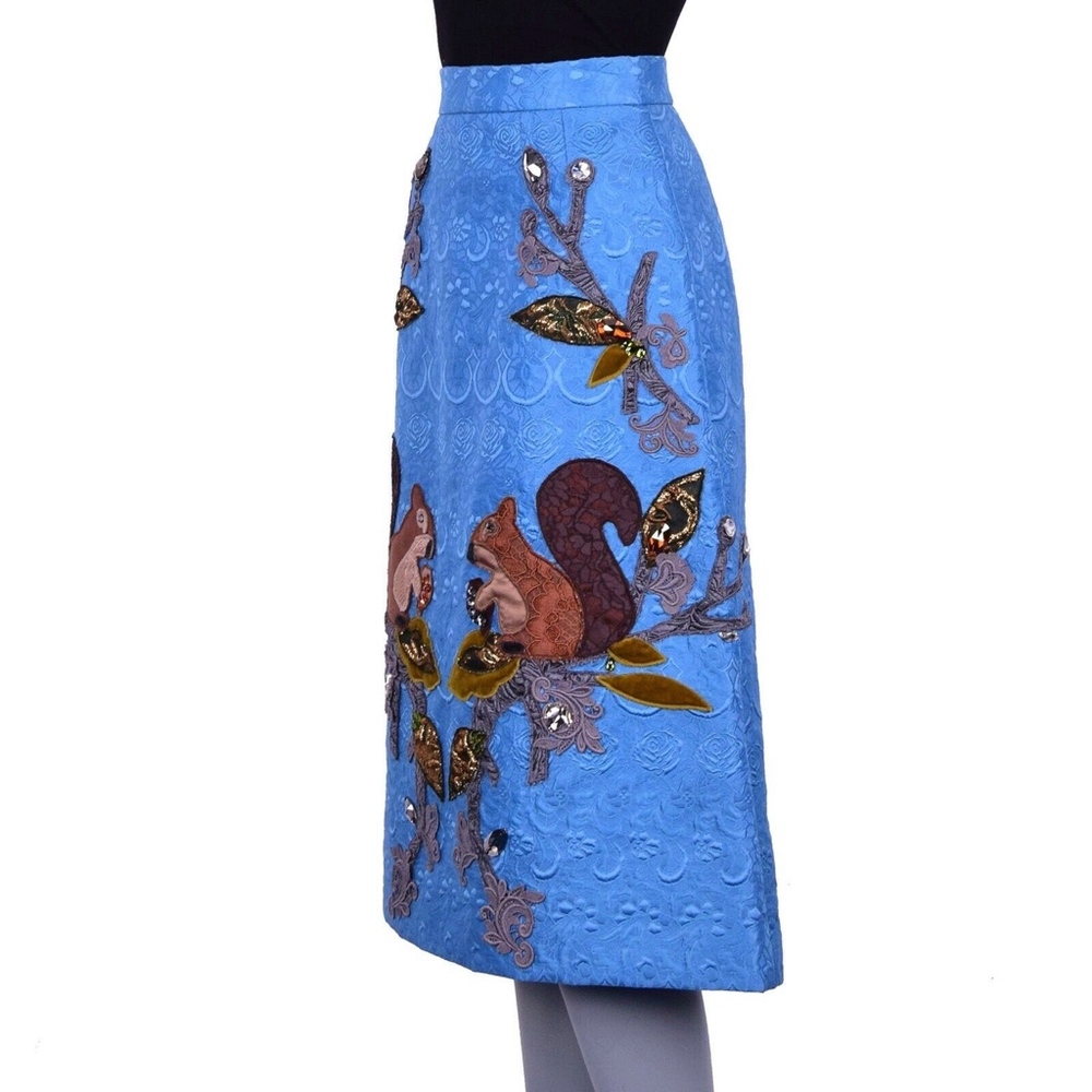 DOLCE & GABBANA Jacquard Skirt  with Crystals - Picture 2 of 5